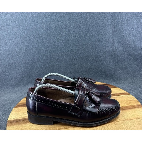 G.H. Bass Weejuns Other - Weejuns GH Bass Mens Jeremy Loafers Sz 9.5D Vibram Burgundy Leather Penny Tassel